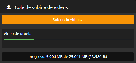 cola subida video prueba