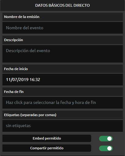 datos basicos del directo